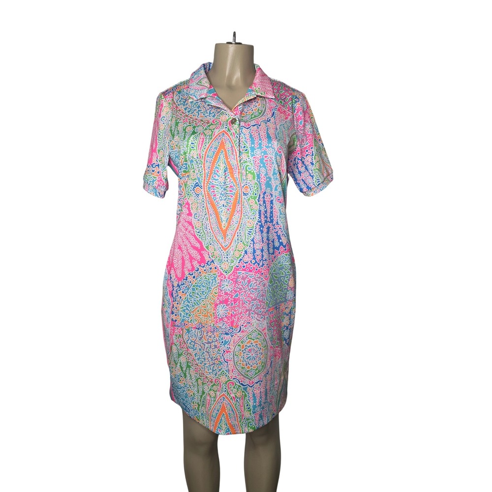 Gretchen Scott Dress Womens M Multi Serve It Up Grand Bazaar Brights Paisley NEW